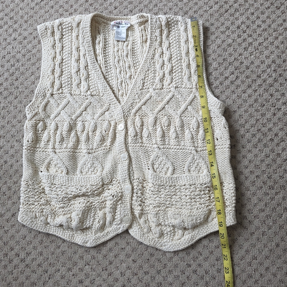 Vintage talbots hand knit silk blend vest - Picture 5 of 9